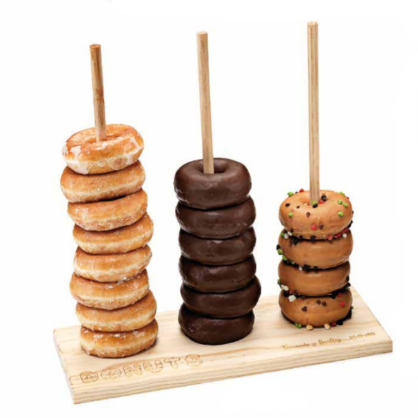 Soporte madera para donuts personalizable
