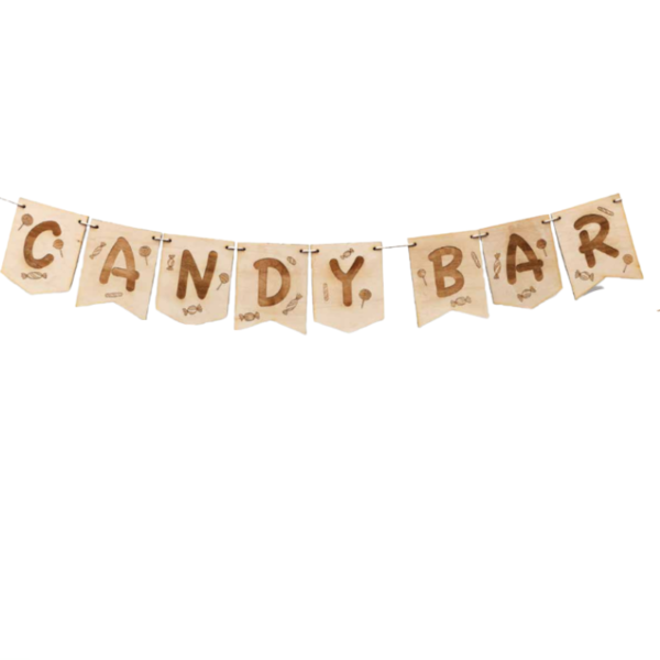 Guirnalda madera para Candy Bar