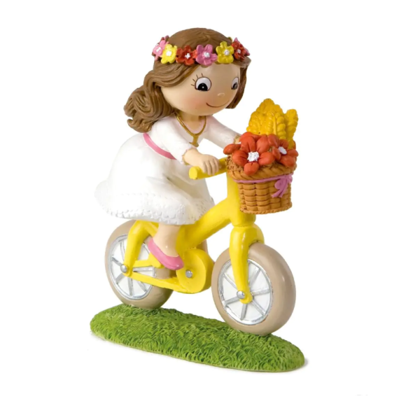 Figura para tarta Niña Comunión en Bicicleta